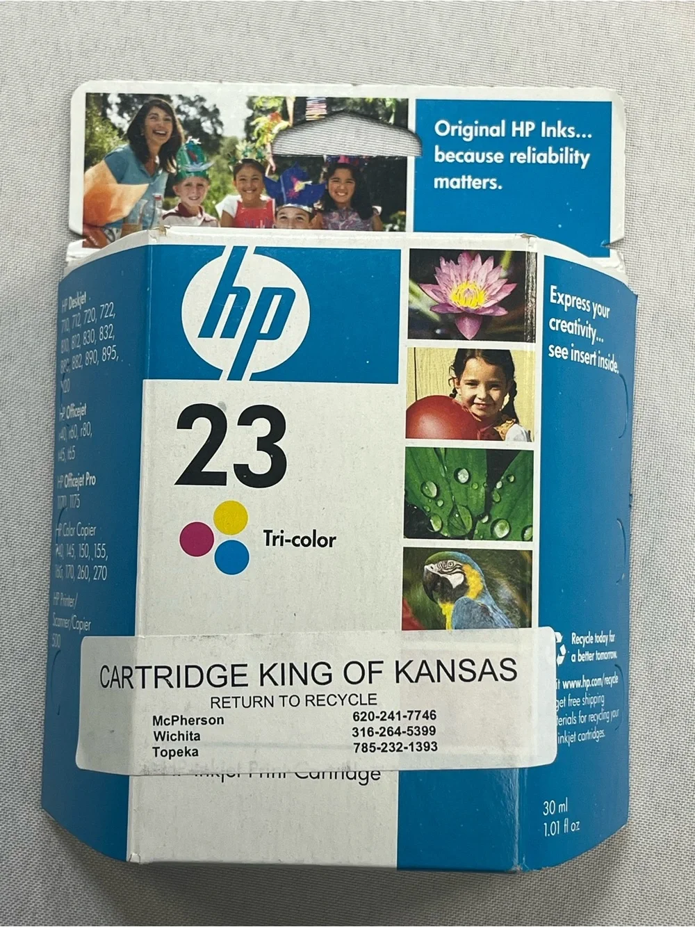 HP 23 Tri-Color Ink C1823D- New Sealed Expired 02/2010